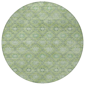 HomeRoots 5' Floral Indoor Outdoor Area Rug - Durable, Easy-Care Design for Patios, Kitchens, and More 8' Round 623056