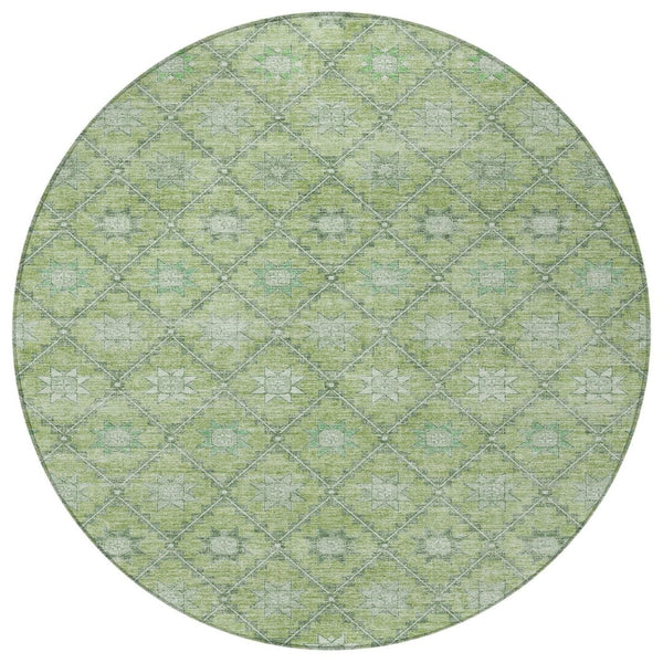 HomeRoots 5' Floral Indoor Outdoor Area Rug - Durable, Easy-Care Design for Patios, Kitchens, and More 8' Round 623056