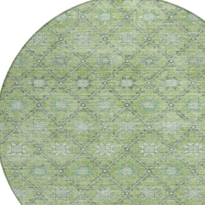 HomeRoots 5' Floral Indoor Outdoor Area Rug - Durable, Easy-Care Design for Patios, Kitchens, and More 8' Round 623056