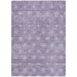 HomeRoots 5' Floral Washable Indoor Outdoor Area Rug in Purple and Ivory – Durable, Stylish, Easy-Care Design 5' X 8' 623061