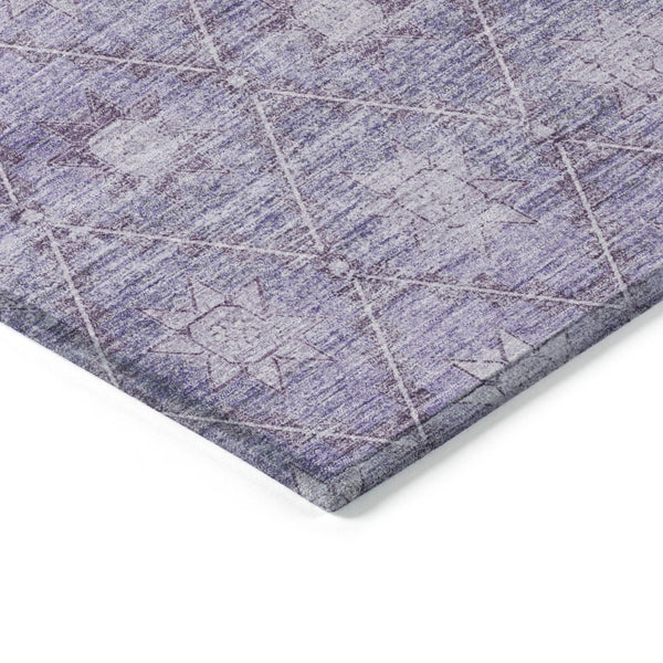HomeRoots 5' Floral Washable Indoor Outdoor Area Rug in Purple and Ivory – Durable, Stylish, Easy-Care Design 5' X 8' 623061
