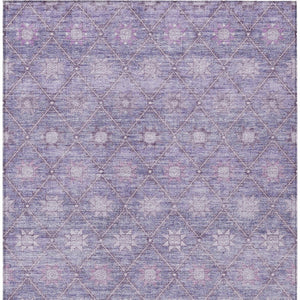 HomeRoots 5' Floral Washable Indoor Outdoor Area Rug in Purple and Ivory – Durable, Stylish, Easy-Care Design 8' X 10' 623063