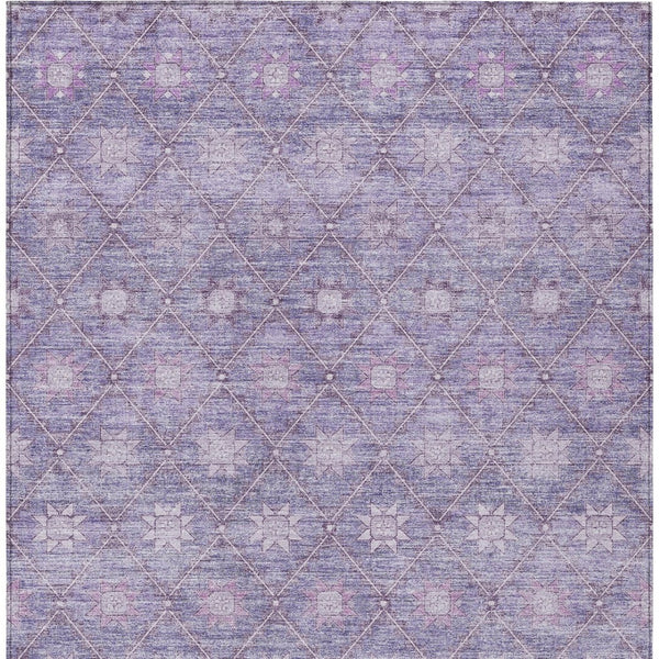 HomeRoots 5' Floral Washable Indoor Outdoor Area Rug in Purple and Ivory – Durable, Stylish, Easy-Care Design 8' X 10' 623063