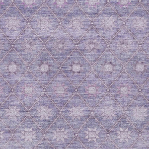 HomeRoots 5' Floral Washable Indoor Outdoor Area Rug in Purple and Ivory – Durable, Stylish, Easy-Care Design 9' X 12' 623064