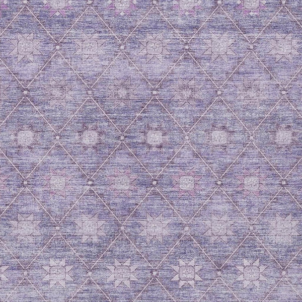 HomeRoots 5' Floral Washable Indoor Outdoor Area Rug in Purple and Ivory – Durable, Stylish, Easy-Care Design 9' X 12' 623064