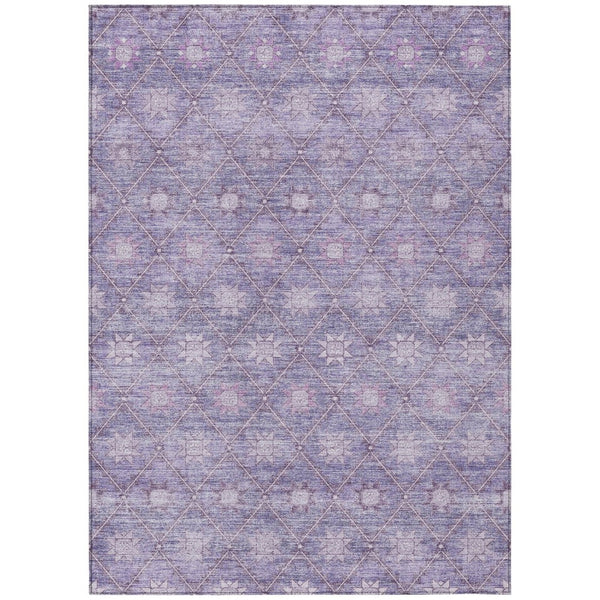 HomeRoots 5' Floral Washable Indoor Outdoor Area Rug in Purple and Ivory – Durable, Stylish, Easy-Care Design 10' X 14' 623065