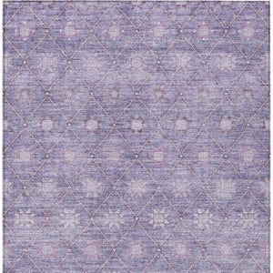 HomeRoots 5' Floral Washable Indoor Outdoor Area Rug in Purple and Ivory – Durable, Stylish, Easy-Care Design 10' X 14' 623065