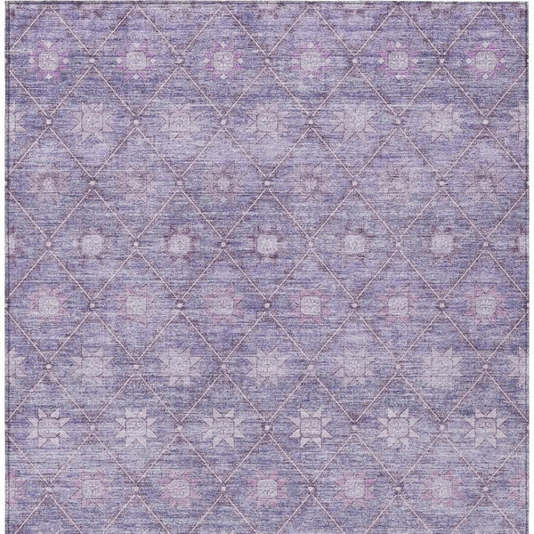 HomeRoots 5' Floral Washable Indoor Outdoor Area Rug in Purple and Ivory – Durable, Stylish, Easy-Care Design 10' X 14' 623065