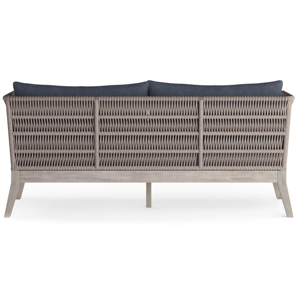 English Elm Santiago Outdoor Sofa in Slate Grey — Handcrafted Aluminum & Acacia Wood, Water-Repellent Cushions, Removable Covers B136P159396