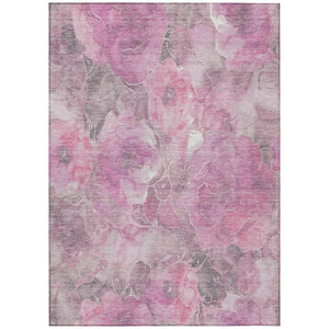 HomeRoots 5' Pink and Gray Floral Area Rug - Durable, Washable Design for Indoor and Outdoor Charm and Style 5' X 8' 623103