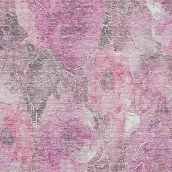 HomeRoots 5' Pink and Gray Floral Area Rug - Durable, Washable Design for Indoor and Outdoor Charm and Style 8' X 10' 623105