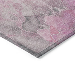 HomeRoots 5' Pink and Gray Floral Area Rug - Durable, Washable Design for Indoor and Outdoor Charm and Style 8' X 10' 623105