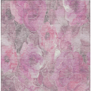 HomeRoots 5' Pink and Gray Floral Area Rug - Durable, Washable Design for Indoor and Outdoor Charm and Style 9' X 12' 623106