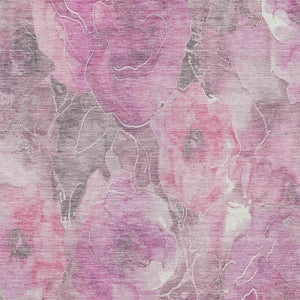 HomeRoots 5' Pink and Gray Floral Area Rug - Durable, Washable Design for Indoor and Outdoor Charm and Style 9' X 12' 623106