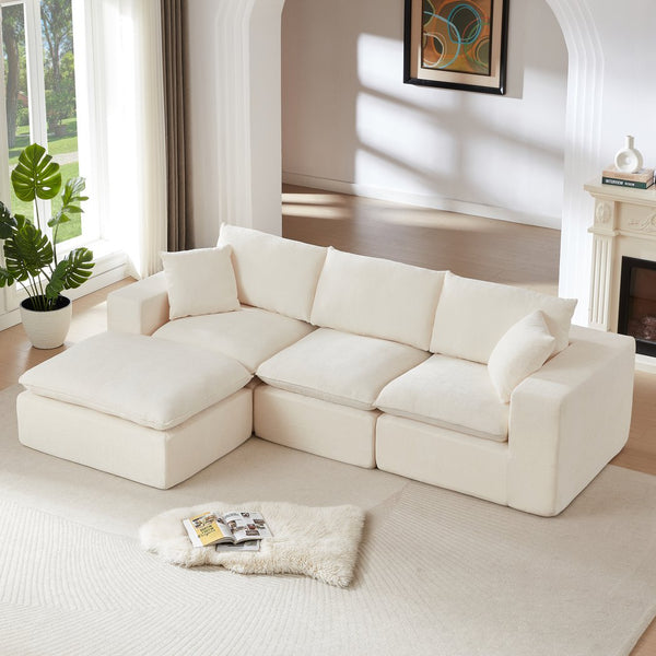 English Elm Modern Chenille Cloud Sofa - Stylish Comfort, Modular Design For Homes, Offices & Apartments W3396S00045