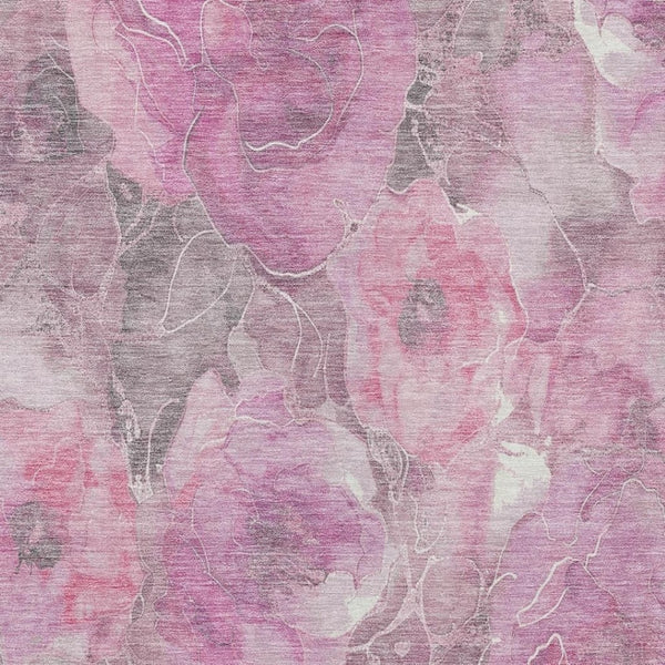HomeRoots 5' Pink and Gray Floral Area Rug - Durable, Washable Design for Indoor and Outdoor Charm and Style 10' X 14' 623107