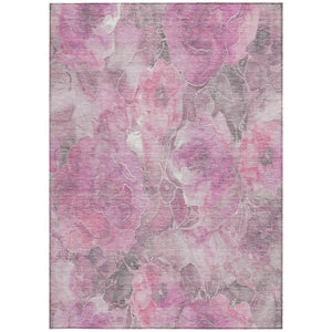 HomeRoots 5' Pink and Gray Floral Area Rug - Durable, Washable Design for Indoor and Outdoor Charm and Style 10' X 14' 623107