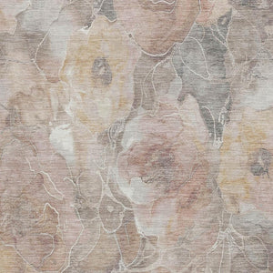 HomeRoots 5' Durable Taupe and Gray Floral Washable Area Rug for Indoor and Outdoor Elegance and Comfort 8' X 10' 623117