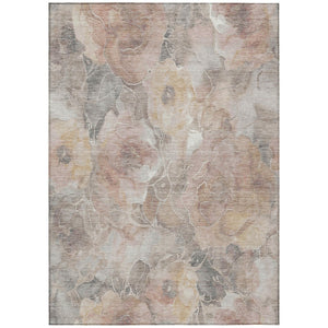HomeRoots 5' Durable Taupe and Gray Floral Washable Area Rug for Indoor and Outdoor Elegance and Comfort 8' X 10' 623117