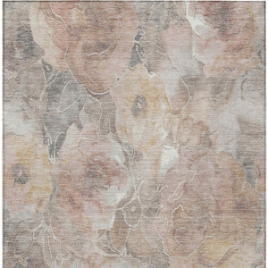 HomeRoots 5' Durable Taupe and Gray Floral Washable Area Rug for Indoor and Outdoor Elegance and Comfort 10' X 14' 623119