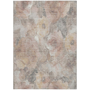 HomeRoots 5' Durable Taupe and Gray Floral Washable Area Rug for Indoor and Outdoor Elegance and Comfort 10' X 14' 623119