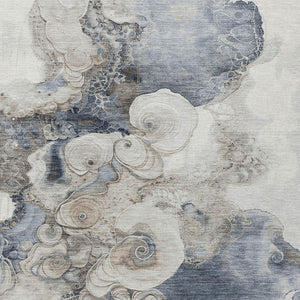 HomeRoots 5' Versatile Ivory and Taupe Abstract Area Rug - Stylish, Washable, Durable for Indoor-Outdoor Use 5' X 8' 623133