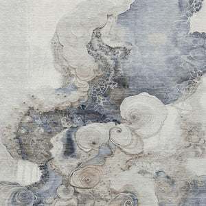 HomeRoots 5' Versatile Ivory and Taupe Abstract Area Rug - Stylish, Washable, Durable for Indoor-Outdoor Use 9' X 12' 623136