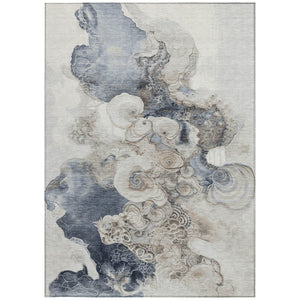 HomeRoots 5' Versatile Ivory and Taupe Abstract Area Rug - Stylish, Washable, Durable for Indoor-Outdoor Use 10' X 14' 623137