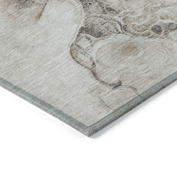 HomeRoots 5' Versatile Ivory and Taupe Abstract Area Rug - Stylish, Washable, Durable for Indoor-Outdoor Use 10' X 14' 623137