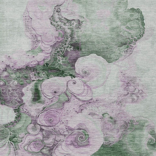 HomeRoots 5' Sage and Lavender Abstract Area Rug - Durable, Washable Design for Indoor and Outdoor Spaces 10' X 14' 623143