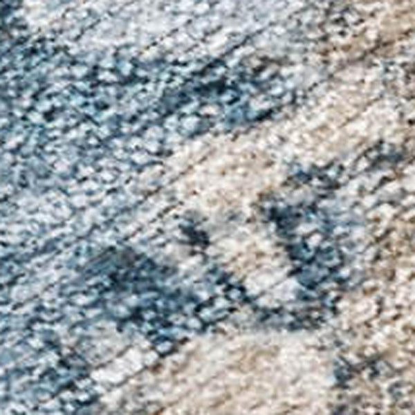 HomeRoots 5' Stylish Beige and Navy Blue Abstract Washable Area Rug for Indoor and Outdoor Spaces 8' X 10' 623165