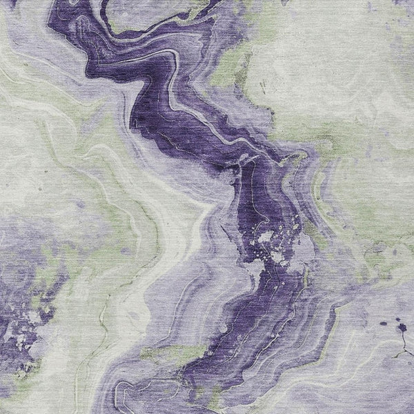 HomeRoots 5' Abstract Lavender and Mint Green Washable Area Rug for Indoor and Outdoor Spaces, Durable and Stylish 5' X 8' 623169