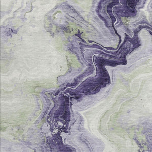 HomeRoots 5' Abstract Lavender and Mint Green Washable Area Rug for Indoor and Outdoor Spaces, Durable and Stylish 8' X 10' 623171