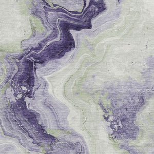 HomeRoots 5' Abstract Lavender and Mint Green Washable Area Rug for Indoor and Outdoor Spaces, Durable and Stylish 9' X 12' 623172