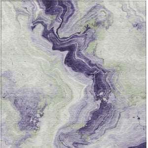 HomeRoots 5' Abstract Lavender and Mint Green Washable Area Rug for Indoor and Outdoor Spaces, Durable and Stylish 9' X 12' 623172