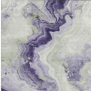 HomeRoots 5' Abstract Lavender and Mint Green Washable Area Rug for Indoor and Outdoor Spaces, Durable and Stylish 10' X 14' 623173