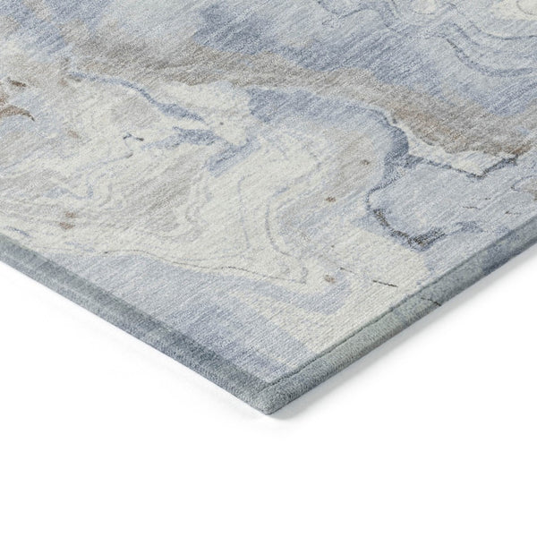 HomeRoots 5' Taupe and Ivory Abstract Area Rug - Stylish Washable Design for Indoor and Outdoor Spaces 8' Round 623182