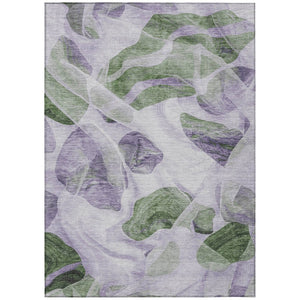 HomeRoots 5' Stylish Lavender and Green Abstract Indoor Outdoor Area Rug - Durable, Washable, Family-Friendly Design 5' X 8' 623193