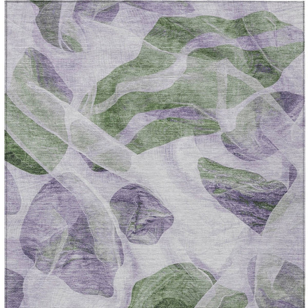 HomeRoots 5' Stylish Lavender and Green Abstract Indoor Outdoor Area Rug - Durable, Washable, Family-Friendly Design 8' X 10' 623195
