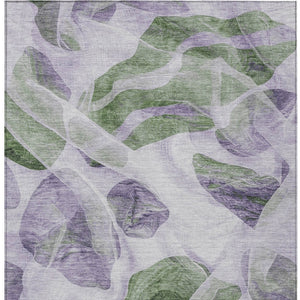 HomeRoots 5' Stylish Lavender and Green Abstract Indoor Outdoor Area Rug - Durable, Washable, Family-Friendly Design 9' X 12' 623196