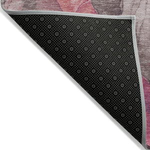 HomeRoots 5' Timeless Blush & Purple Floral Area Rug - Durable, Washable Design for Indoor & Outdoor Spaces 8' Round 623212