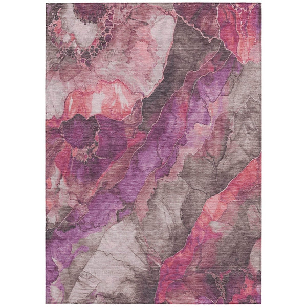 HomeRoots 5' Timeless Blush & Purple Floral Area Rug - Durable, Washable Design for Indoor & Outdoor Spaces 9' X 12' 623214