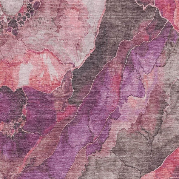 HomeRoots 5' Timeless Blush & Purple Floral Area Rug - Durable, Washable Design for Indoor & Outdoor Spaces 9' X 12' 623214