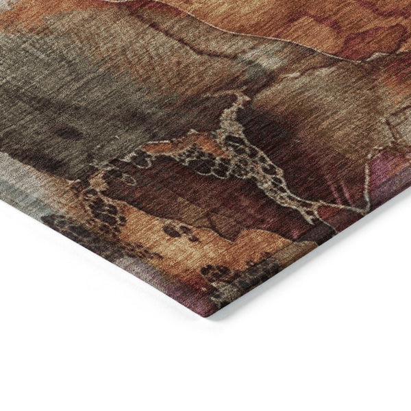 HomeRoots 5' Elegant Khaki and Blush Floral Washable Area Rug – Durable, Stain-Resistant for Indoor/Outdoor Use 10' X 14' 623221