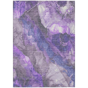 HomeRoots 5' Elegant Lavender and Ivory Floral Washable Area Rug for Indoor and Outdoor Spaces, Durable Design 9' X 12' 623226