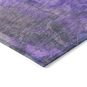 HomeRoots 5' Elegant Lavender and Ivory Floral Washable Area Rug for Indoor and Outdoor Spaces, Durable Design 9' X 12' 623226