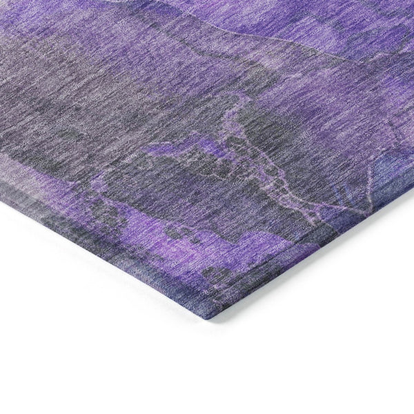 HomeRoots 5' Elegant Lavender and Ivory Floral Washable Area Rug for Indoor and Outdoor Spaces, Durable Design 9' X 12' 623226
