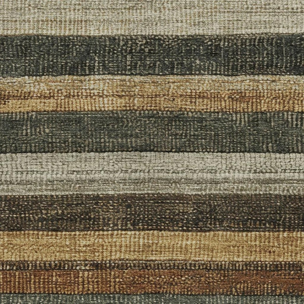 HomeRoots 5' Khaki and Gold Striped Washable Area Rug - Durable Indoor-Outdoor Elegance for Any Space 5' X 8' 623235
