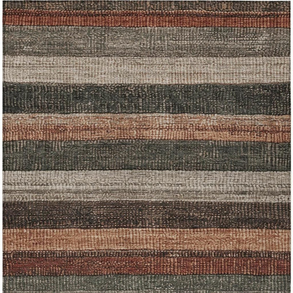 HomeRoots 5' Striped Washable Area Rug in Rust and Taupe – Durable Indoor/Outdoor Design for High-Traffic Spaces 9' X 12' 623244