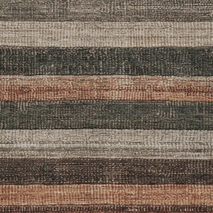 HomeRoots 5' Striped Washable Area Rug in Rust and Taupe – Durable Indoor/Outdoor Design for High-Traffic Spaces 9' X 12' 623244